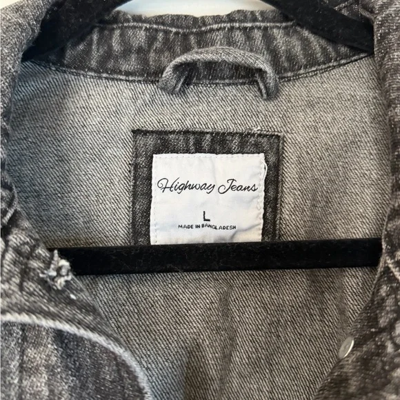 Highway Jeans Washed Black Cropped Denim Jacket - Picture 3 of 3